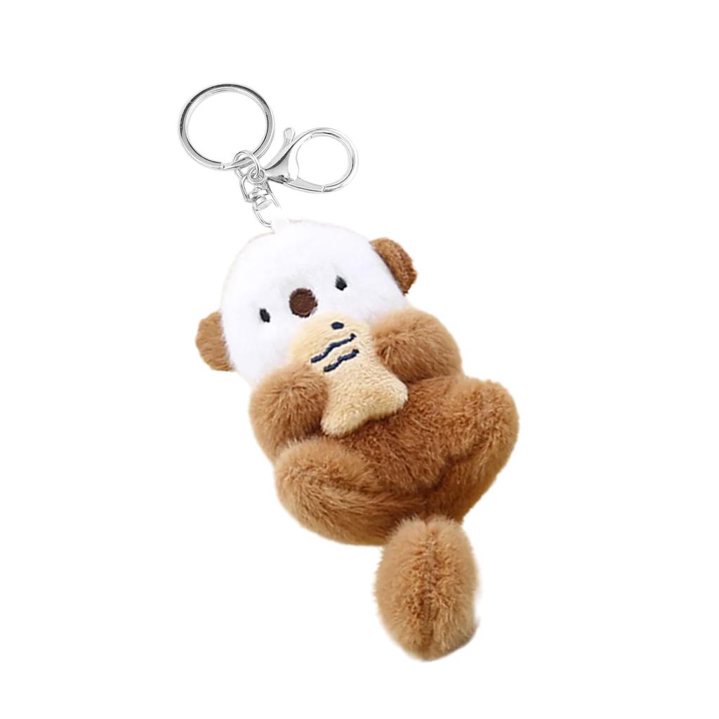 Otter Bag Charm Purse Decoration Plush Keyring Bags Accesories Cartoon Keychain for Women Kids and Animal Enthusiasts