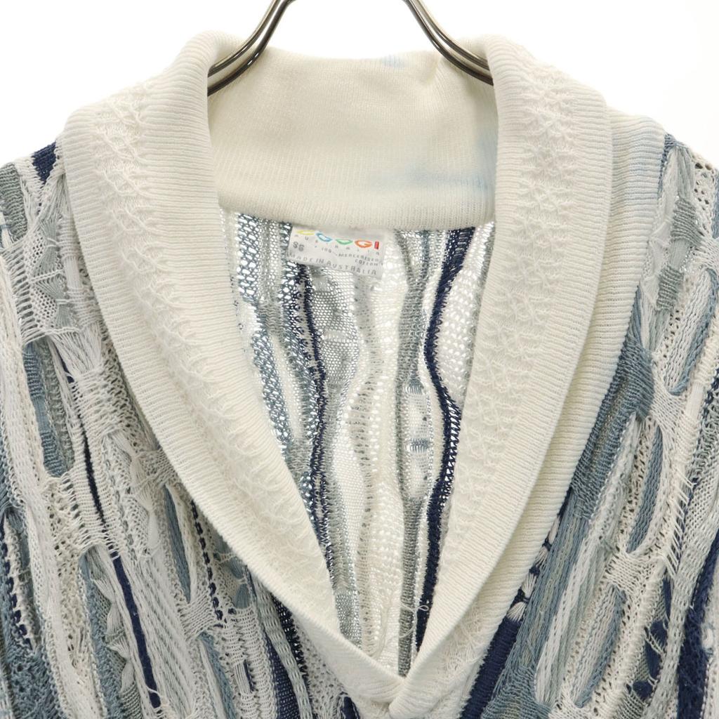 Coogi 90s Australian Made Old Overall Handle Long Sleeve Shawl Collar 3D Knit Cardigan Men's Used
