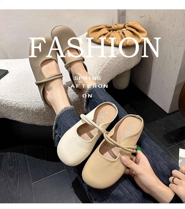 Нежный сказочный ветер обувь на мягкой подошве одинарная женская лето 2025 новая с бантом на плоской подошве туфли-бини удобные неглубокие туфли бабушки