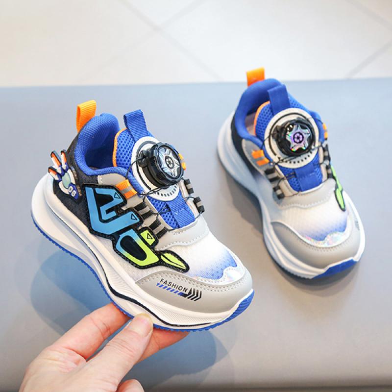 Детские кроссовки. Весенне-осенняя повседневная обувь для мальчиков с поворотными пуговицами. Кроссовки для девочек. Дышащая детская обувь с сеткой.