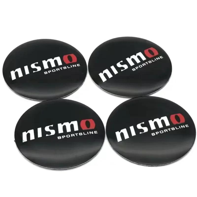 For Nissan ArR4For Nissan Nismo Tiida Teana GTR 350Z 370Z 240SX Juke Note Versa 4Pcs 56MM Car Wheel Center Hub Cap Stickers Styling