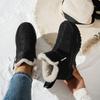 Women's Waterproof Large Size Winter Warm Snow Boots Padded Lining Ankle Boots Leather Fur One Anti-slip Hiking Sports Boots