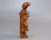 Chinese Antique Boxwood Carved Beautiful Woman Statue Sculpture Home Decor Art