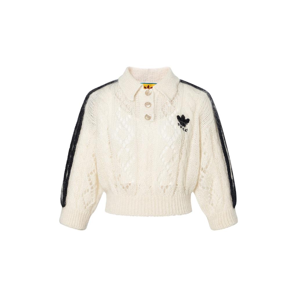 Gucci X Adidas Originals Вязаный кардиган женский Слоновая кость Белый 717297-XKCMO-9791