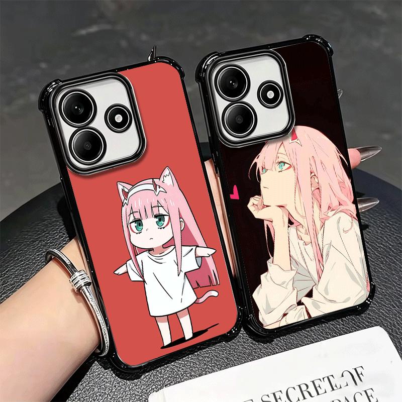 Zero Two 02 Кавайный Милый Покрытие Чехол Для Телефона Для Xiaomi Redmi Note 14 15 Pro Plus 13 12 11 11S 11T 10 9S 9 5G Противоударный Подушка Безопасности Co