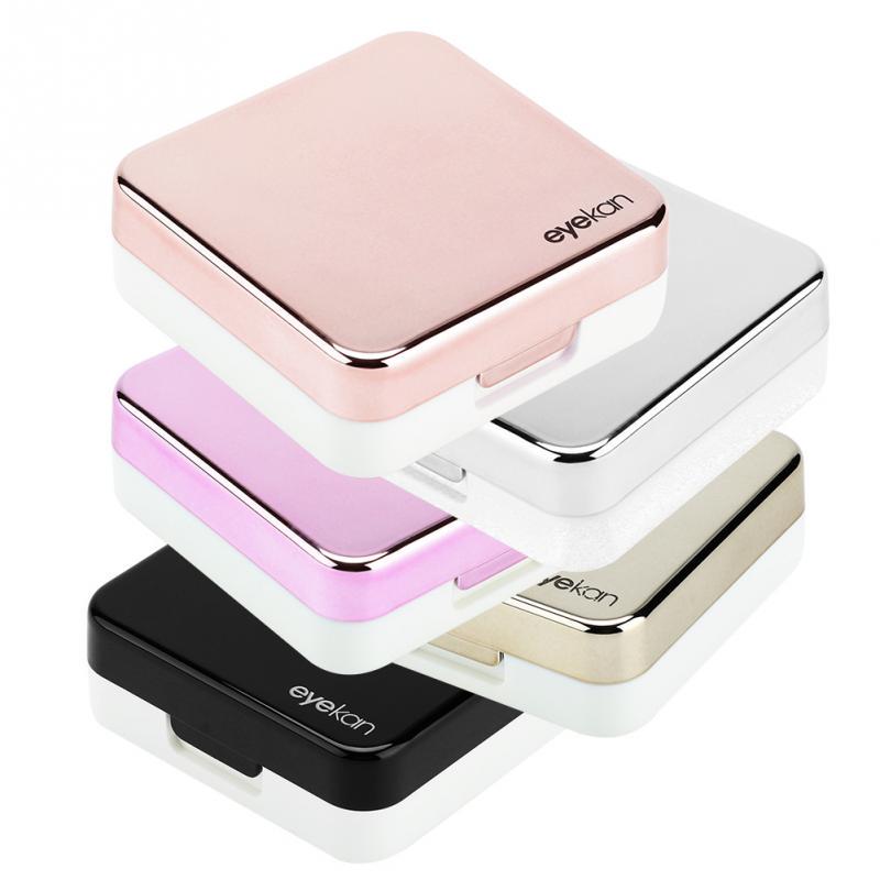 Reflective Cover Contact Lens Case Set Cute Lovely Travel Kit Box