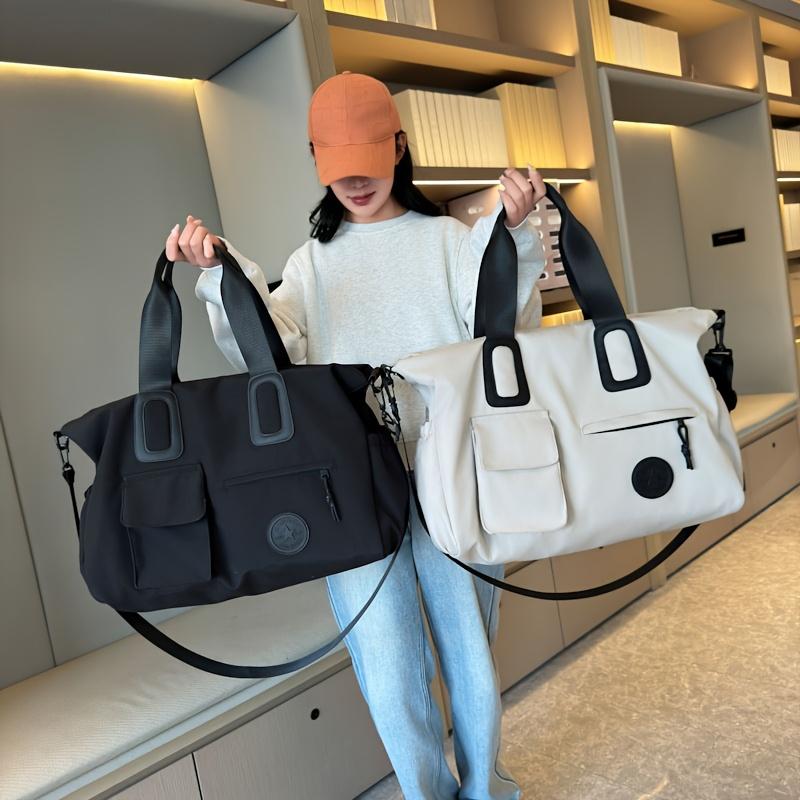 Large Capacity Lightweight Travel Tote Bag, Carry-on Luggage with Shoulder Strap, Gym and Portable Computer Bag for Short Trip Hand Carry