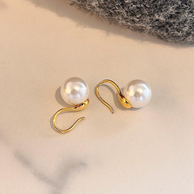 Серьги из натурального пресноводного жемчуга в стиле ретро с позолотой от французского производителя - Star Style