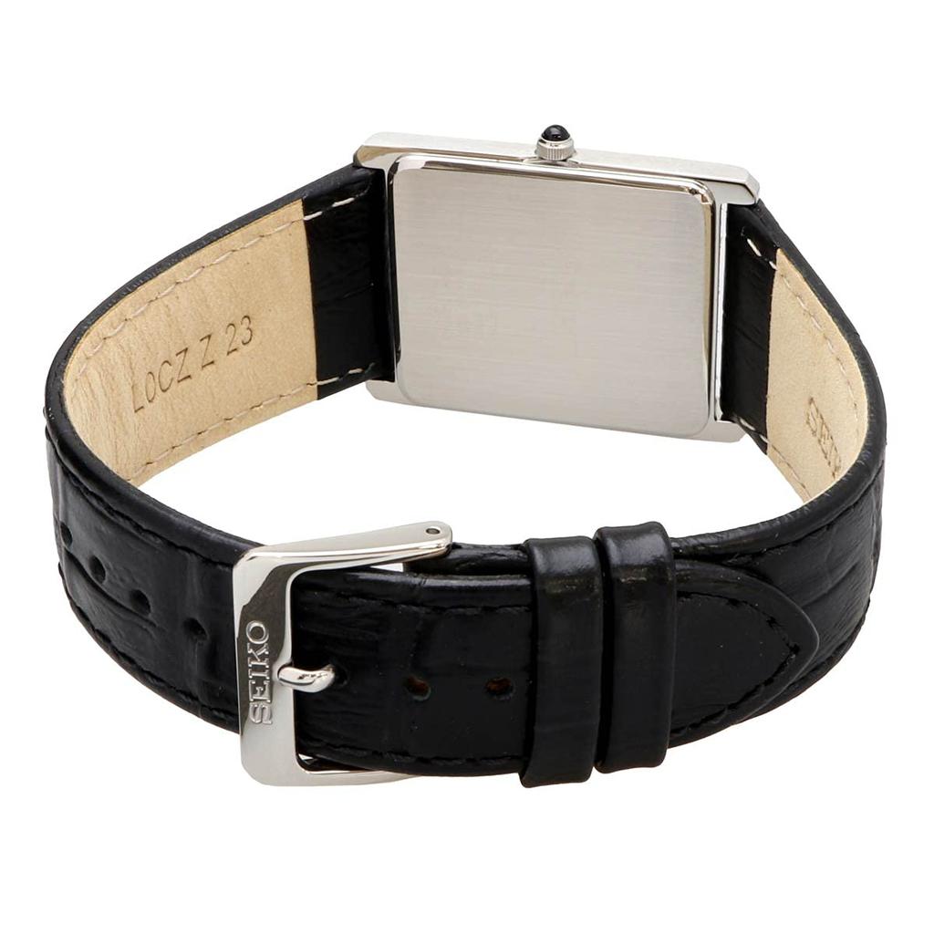SEIKO Watch Square Design Quartz SWR049 White Dial X Black Leather Band [Seiko] Men's [Item]