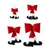 Black Boot Velvet Bow Christmas Ornaments Festive Wall Hanging Decoration for Tree Soft Plush Holiday Accents