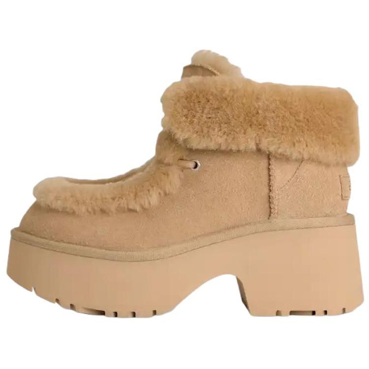 UGG Женские модные утепленные снежные ботинки Esmee из замши с подкладкой из флиса, на шнуровке, цвет Горчичное семя 1171532-MDSD