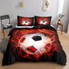 Football Duvet Cover Set 3D Football With Fire Teen Bedding Sets Boys Sports Twin Double Queen King Size Polyester Qulit Cover