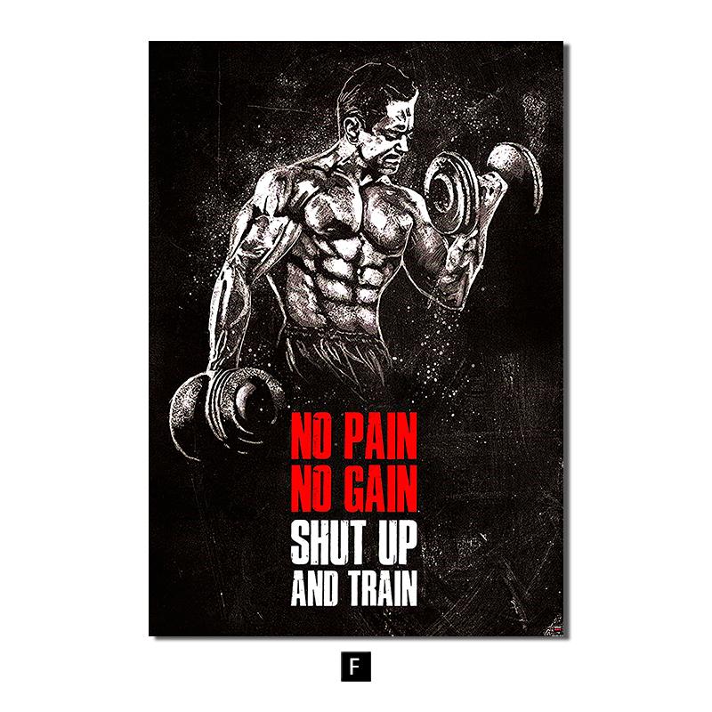 Постеры для фитнеса, мужчины и женщины, черно-белые современные холсты, настенные художественные принты, живопись, мотивирующие цитаты, картина для спортзала, украшение для дома