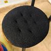 Seat Cushion Round Futon Design Furry Short Plush Surface Extra Thick Chair Floor Cushion Anti-Slip Design Solid Color Chair Cushion