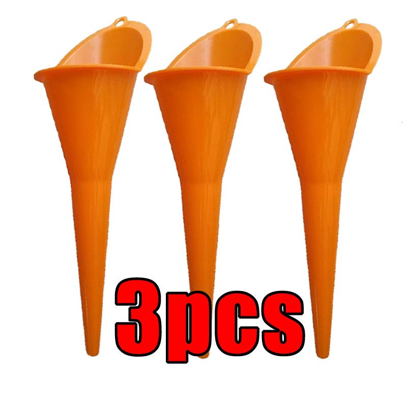3pcs Motorcycle Long Stem Funnel Gasoline Oil Fuel Filling Tools Anti-splash Plastic Funnel Car Refueling Tools Auto Accessories