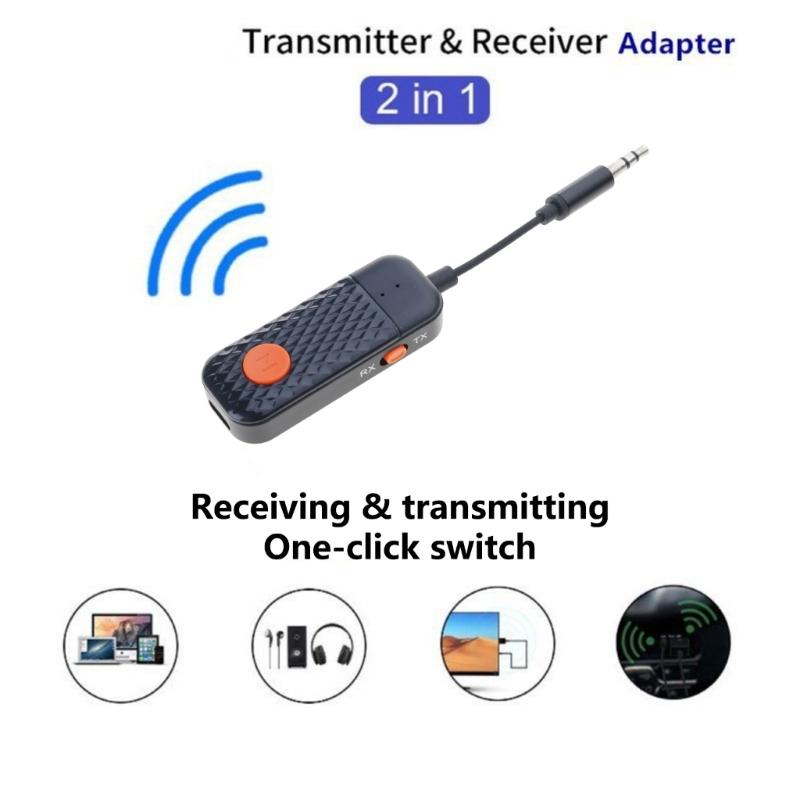 Портативный Bluetooth-совместимый 5.4 Аудиоадаптер для ТВ ПК Домашних колонок со звуком высокой четкости и светодиодными индикаторами