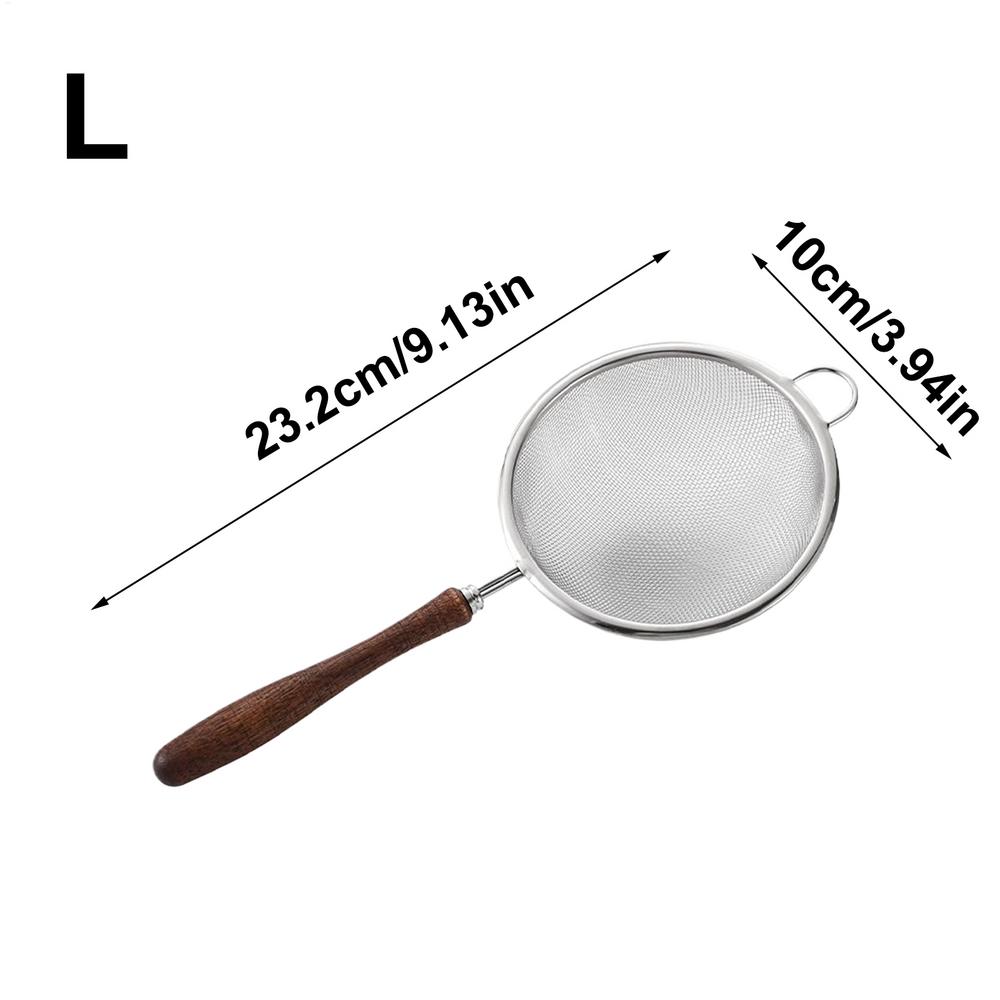 1PC Stainless Steel Mesh Filter Spoon with Wooden Handle Flour Filter Spoon Household Kitchen Fried Food Filter Oil  Baking Tool