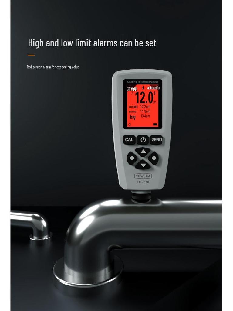 Yuwen EC-770S Coating Thickness Gauge - Galvanized, Oxide, Paint Film Dry Thickness Tester