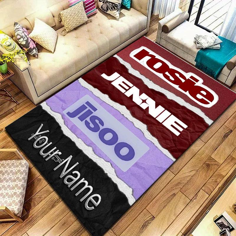 Blackpink Custom Name Carpet Rug for Living Room Bedroom Home Sofa Decoration,Kids play Non-slip Floor Mat