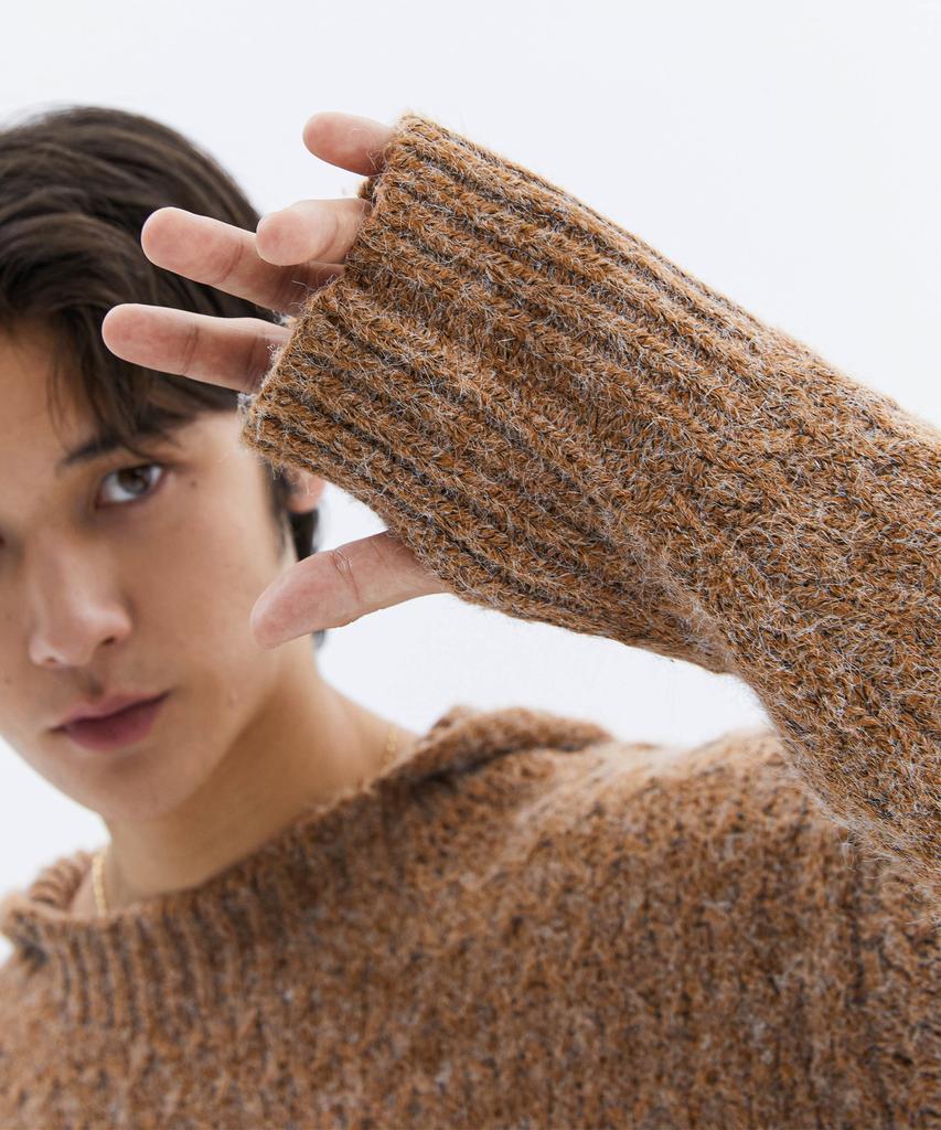 TRIP LE SENS Wool Hair Cable Hooded Knit_Light Gray