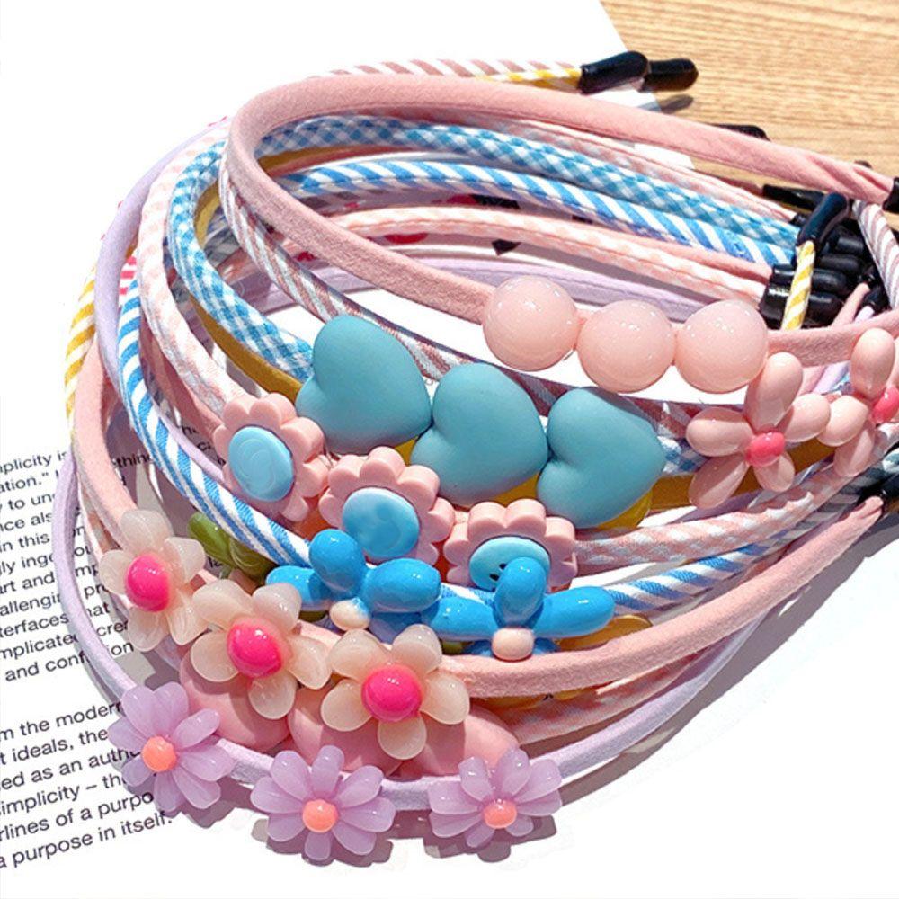 Милые головные уборы конфетного цвета, повязки на голову, детские аксессуары для волос, обручи для волос с цветами