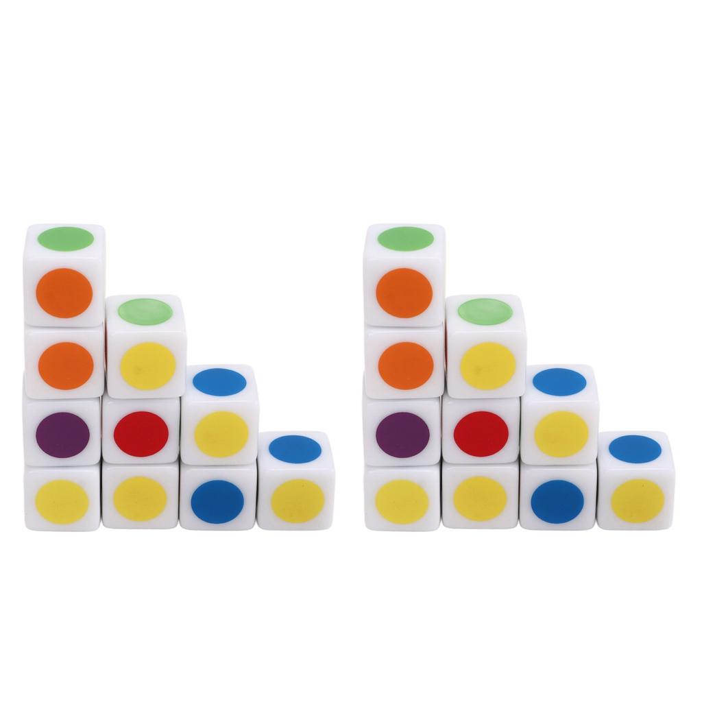 20Pcs Teaching 6 Sided Cubes 6 Colors Rounded Corner Teaching Color Dice for Educational Dice Toys