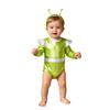 Baby Girls Color Block Alien Outfit Long Sleeve Press Button Crotch Metallic Romper Photography Costume