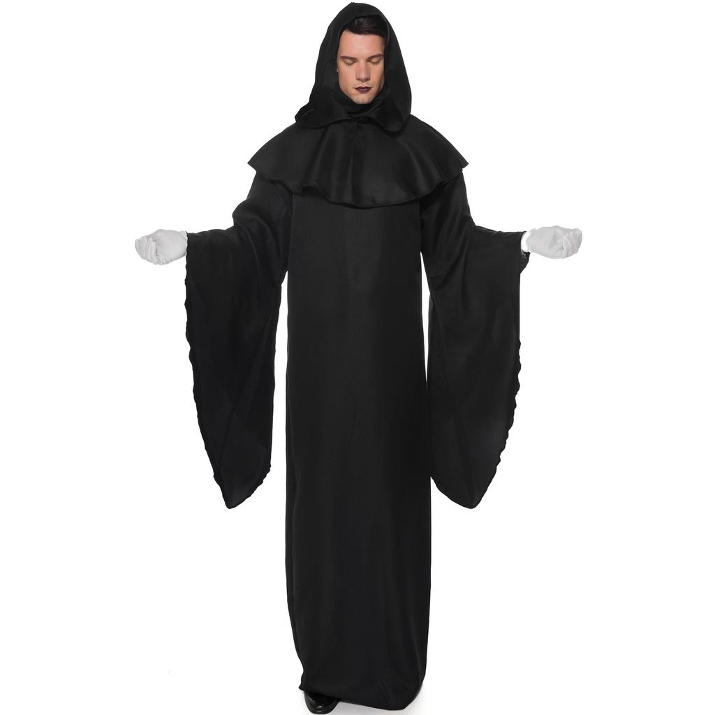S-XL Хэллоуин костюм, мужской Grim Reaper Wizard, костюм зомби для взрослых Маскарадный костюм зомби для косплея