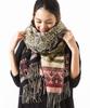 QUEENHEAD Large Extra Soft and for Women and Perfect for Cold Size Paisley Scarf, Thick, Men, Weather, Fall/Winter [Free - Black]