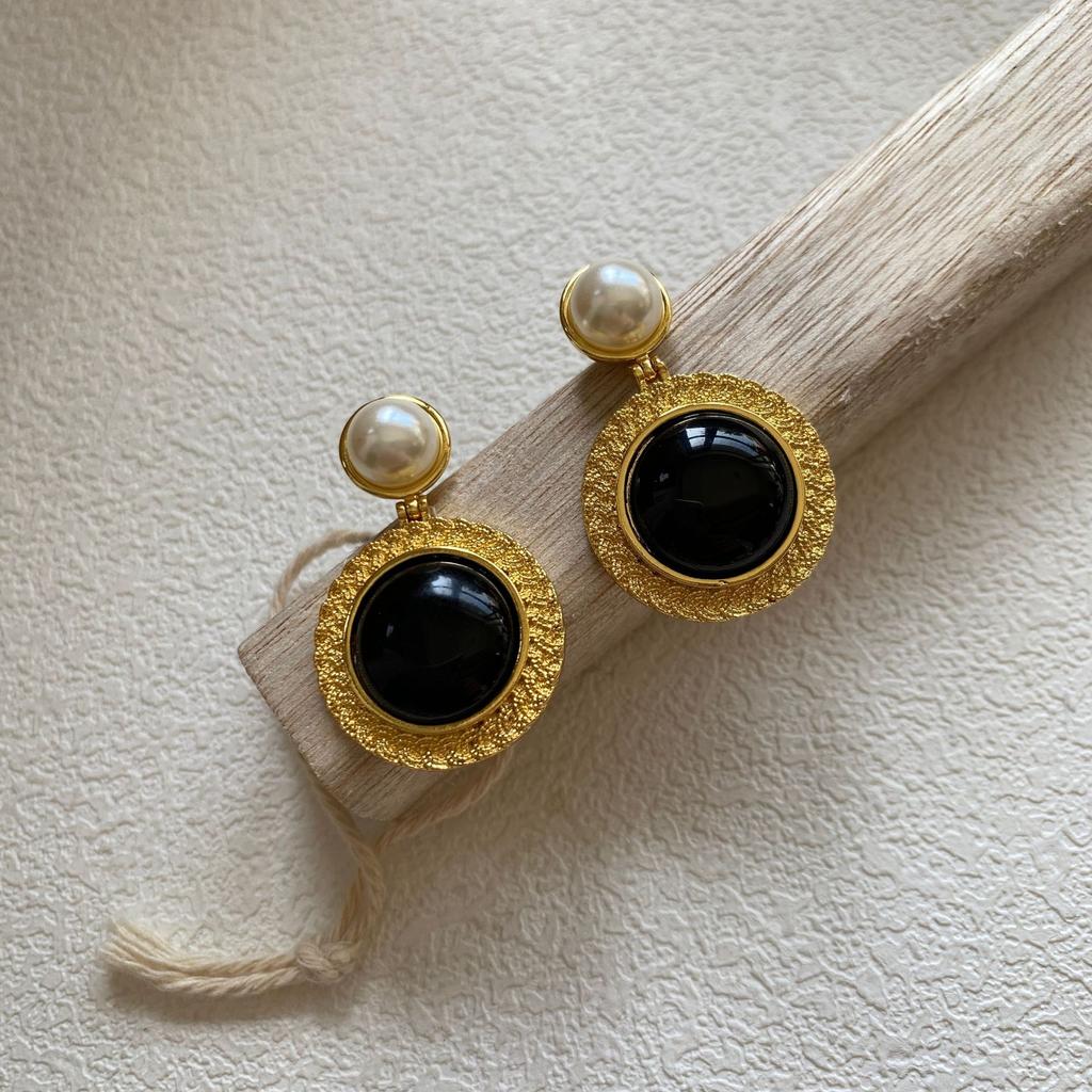 Серьги из агата в стиле ретро, универсальные серьги класса люкс Sense, серебряные игольчатые серьги с винтажной средневековой маркировкой