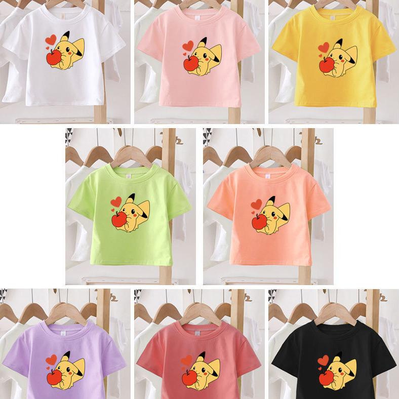 Летние детские футболки с милым принтом, топы с короткими рукавами, свободные футболки в корейском стиле с круглым вырезом для детей, девочек и мальчиков