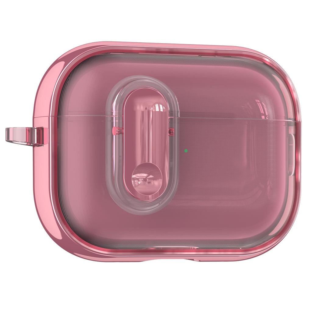 For Apple AirPods Pro / Pro 2 Case Clear Electroplated TPU PC Earbuds Cover with Lock Clasp / Carabiner