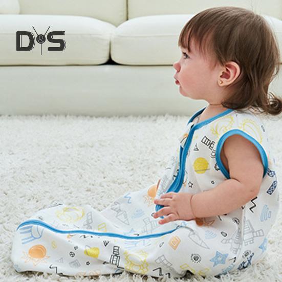 Спальный мешок для малышей 6-24 месяцев, органический хлопок, удобное одеяло, без рукавов, TOG 0,5, двойная молния, спальный мешок для малышей, легкие спальные мешки для