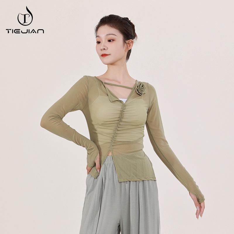 Взрослый женский топ из марли в китайском стиле для современных и классических танцев