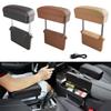 Universal Car Armrest Box Adjustable Elbow Support Auto Center Console Auto Seat Gap Organizer with Wireless