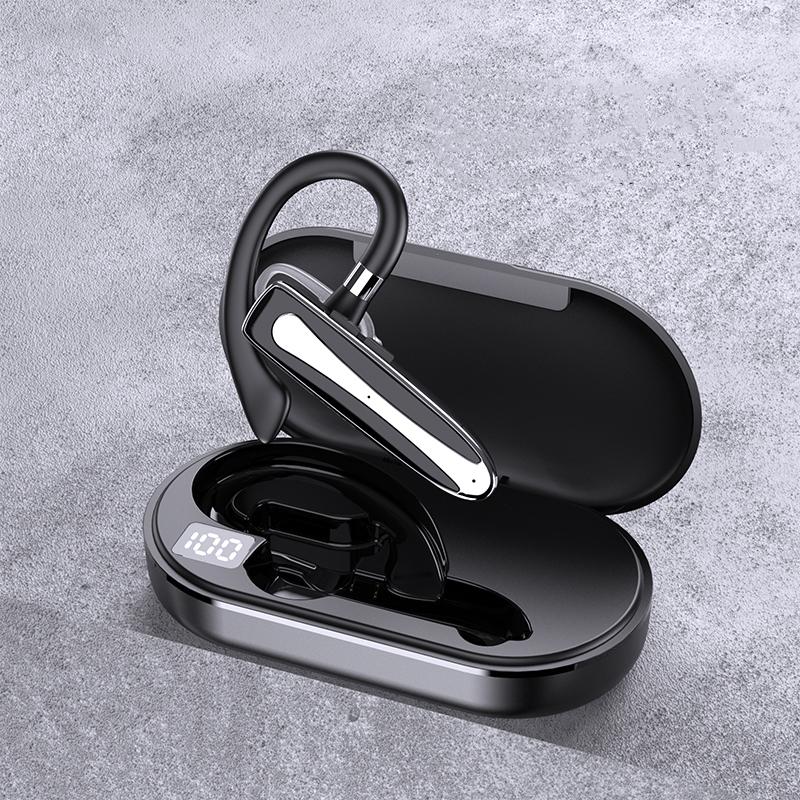 VAORLO Бизнес-гарнитура с цифровым дисплеем, крючок для ушей, удобные наушники с HD-микрофоном, Hi-Fi басы для смартфонов iphone XiaoMi Huawei