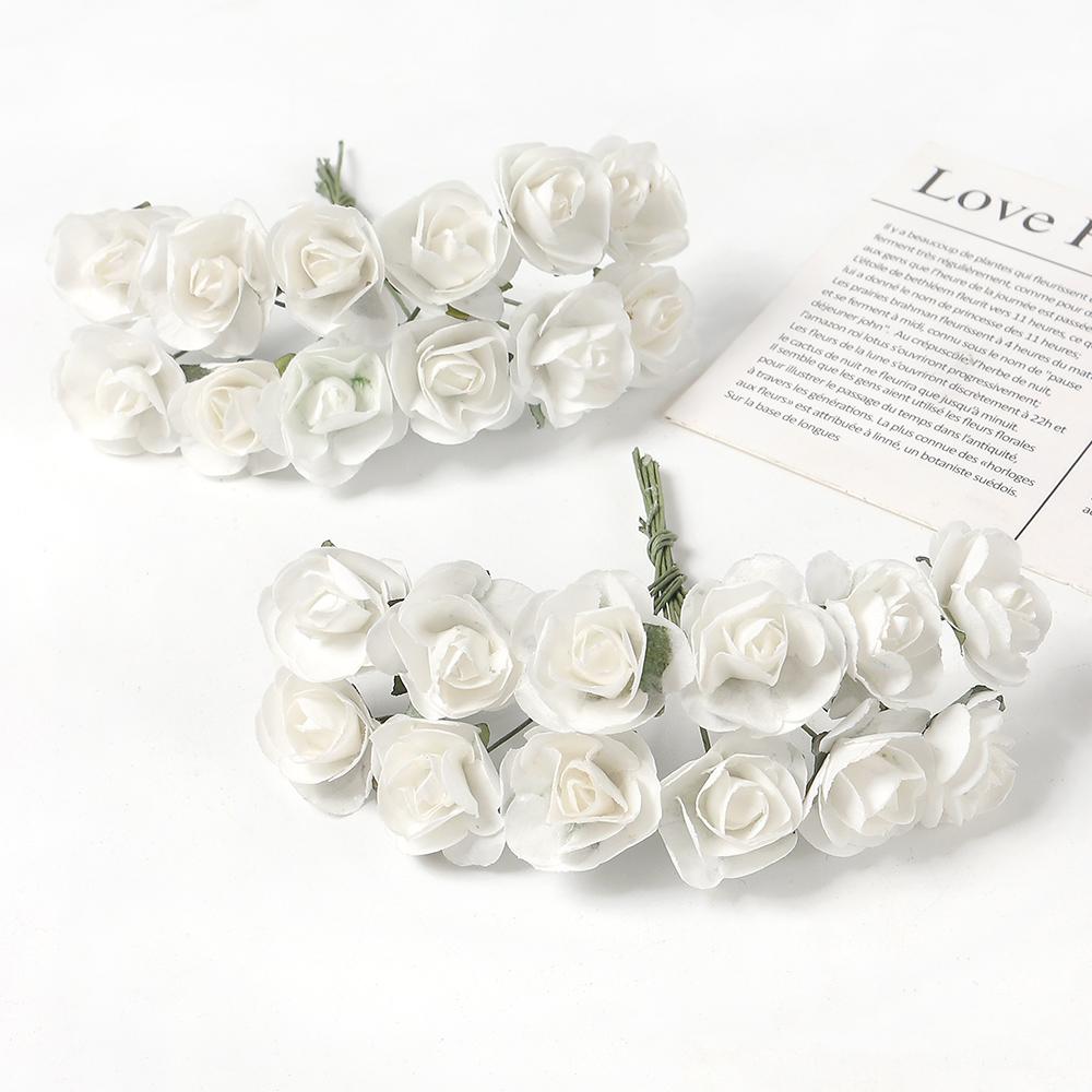 144 шт. Искусственные букеты роз Бумажные Поддельные цветы Домашний Декор для комнаты Свадебное украшение Рождество Navidad 2025 Новый год DIY Венок