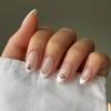 French White Edge Cherry Removable False Nail Pieces - Sweet & Cool Style