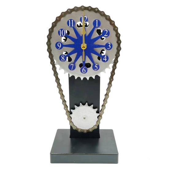 Часы Орнамент Ретро Новинка Стимпанк Вращающиеся Шестерни Часы Персонализированные Металлические Велосипедные Цепи Декор Часы Домашний Офис Настольные Часы Орнамент