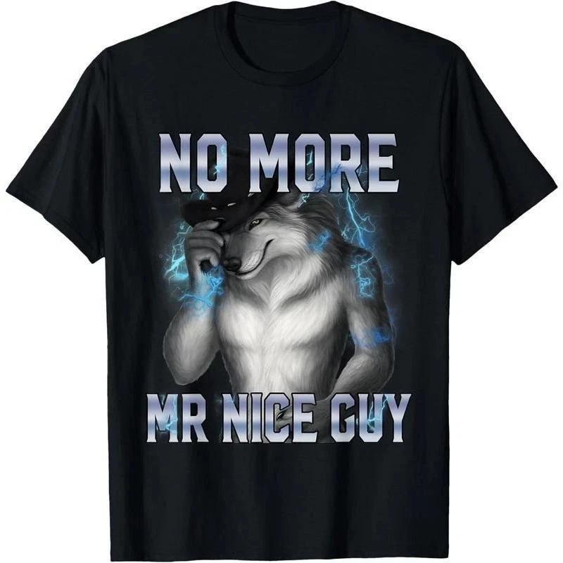 Funny Alpha Wolf Meme T-Shirt 100% cotton unisex graphic T-shirt