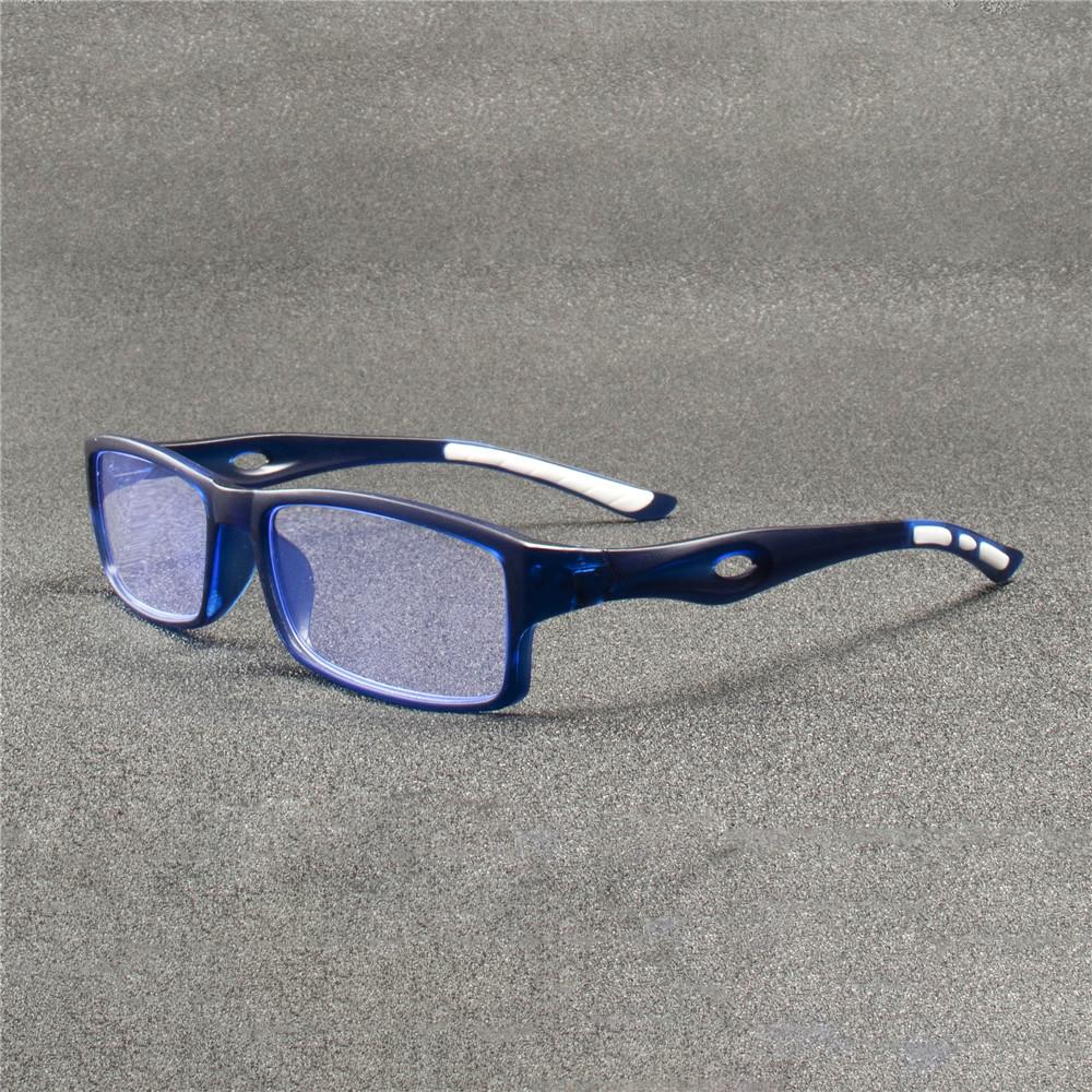 5PCS Sport Style Non-Prescription Reading Glasses Anti-Blue Light Rectangular Full Rim Eyewear PC Frame Material