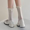 Spring and Summer Thin Lace Lace Pile Lolita White Ballet Wind Tube Paired with Mary Jane Calf Socks