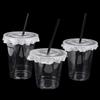 10 шт. 360/420/520 мл пластиковые стаканы с соломинками и крышками, стакан для закусок и напитков, стакан для холодных напитков, прозрачный одноразовый пластиковый стакан ПЭТ, стакан для боба-молочного чая