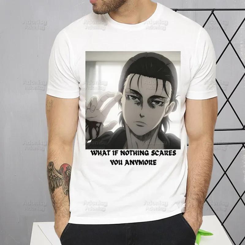 Футболка Shingeki No Kyojin Мужская Короткий Рукав Футболка Attack On Titan Homme Манга Унисекс Микаса Эрен Йегер Свобода Футболка Футболки
