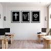 3Pcs Jesus Cross Canvas Wall Art Black and White Scripture Poster Christian pirational Painting Picture Catholic Religious Bible Wall Decor for