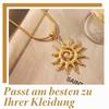 OPVYAEU Sun Necklace for Women - Waterproof Gold Plated Stainless Steel Sun Pendant Choker Adjustable Jewelry Gift for Girls
