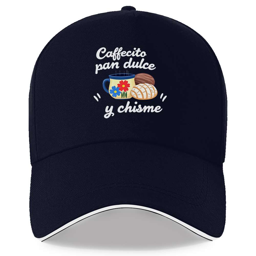 Caffecito Pan Dulce Y Chisme Coffee Lovers Baseball Cap Adjustable Snapback Hat Casual Gift