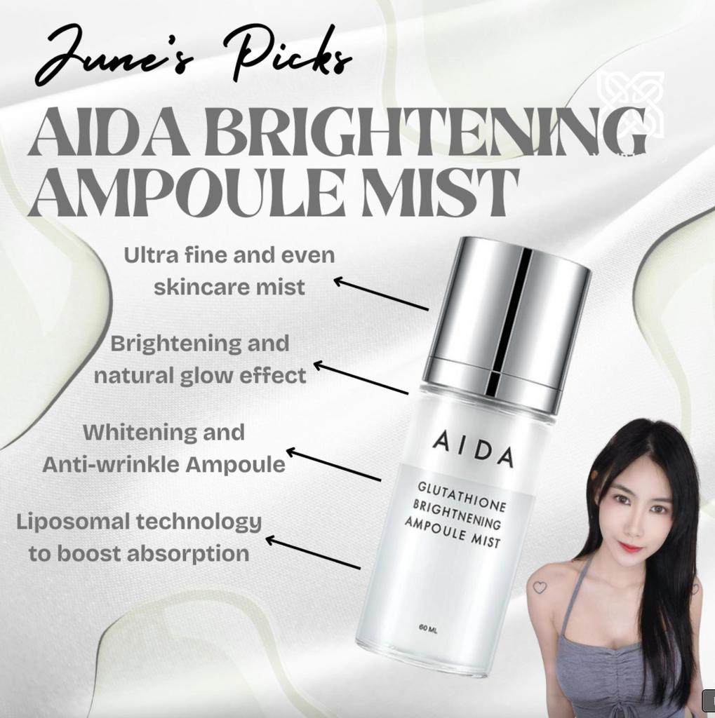 AIDA Glutathione Brightening Ampoule Mist – мгновенное увлажнение и усиление сияния (60мл)