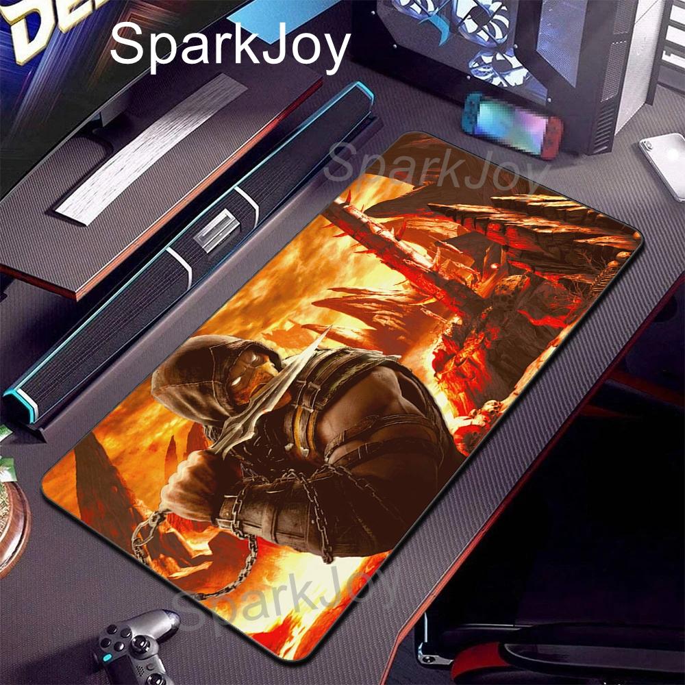Mortal Kombat Gaming Mouse Pad Large Extended Desk Mat Rubber Base Cloth Surface Stitched Edges Keyboard Pad for Gamer PC Laptop