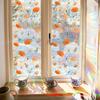 Colorful Laser-painted, Dazzling Blooming Floral Home Glass Door and Window Decoration Static Stickers